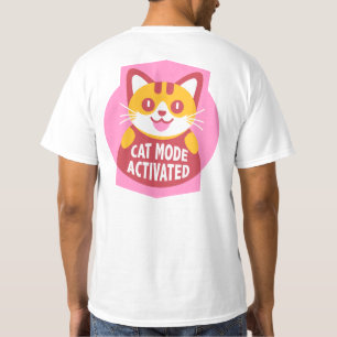 Cat Mode Activated Funny Tabby Kitty Cat Robot T-Shirt