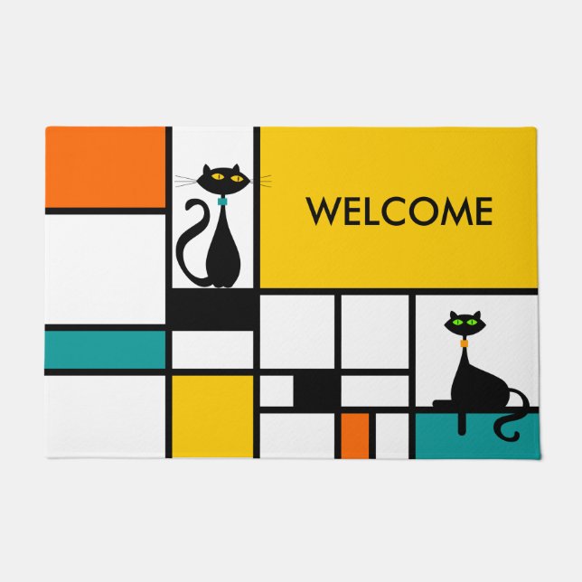 Cat - Modern Art Doormat (Front)