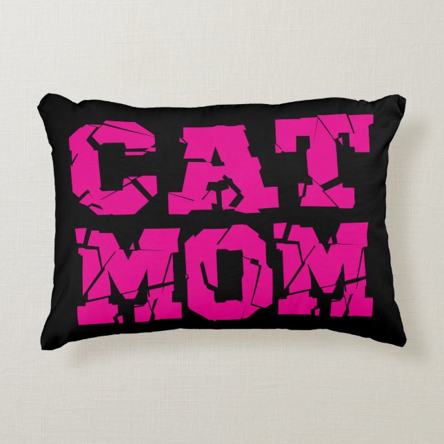 Cat Mom Accent Pillow (Front)