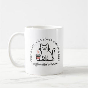 Cat mom and coffee addict humour mug