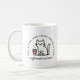 Cat mom and coffee addict humour mug
