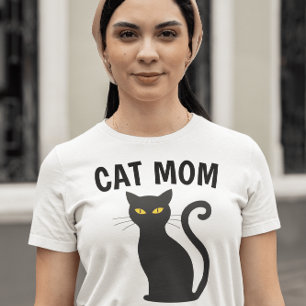 CAT MOM black cat t-shirts