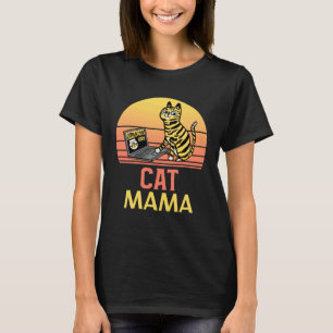 Cat Mom Ca Vintage Eighties Style Cat Mama 4 T-Shirt