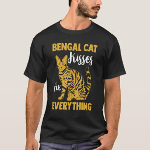 Cat Mom Cat Bengal Cat Kisses Fix Everything T-Shirt