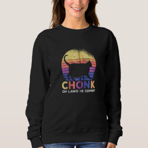 Cat Mom Cat Dad Cat Chonk Oh Lawd He Comin Zip Sweatshirt