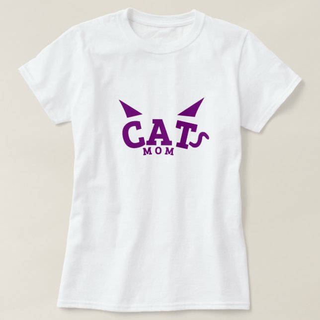 Cat Mom - Cat Lover T-Shirt (Design Front)