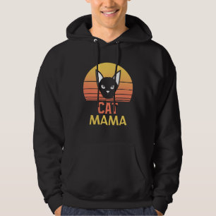 Cat Mom Cat Mama Vintage Eighties Style Cat Retro Hoodie