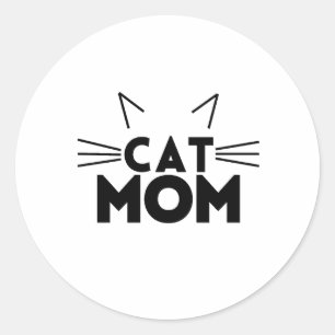 Cat Mom Classic Round Sticker