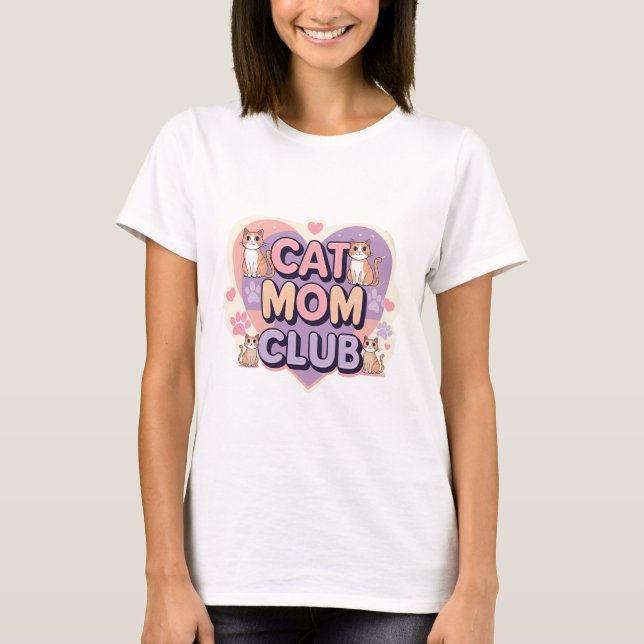 Cat Mom Club – Cute Retro Style Women's T-Shirt (Front)