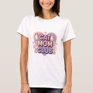 Cat Mom Club - Joli T-shirt féminin style rétro