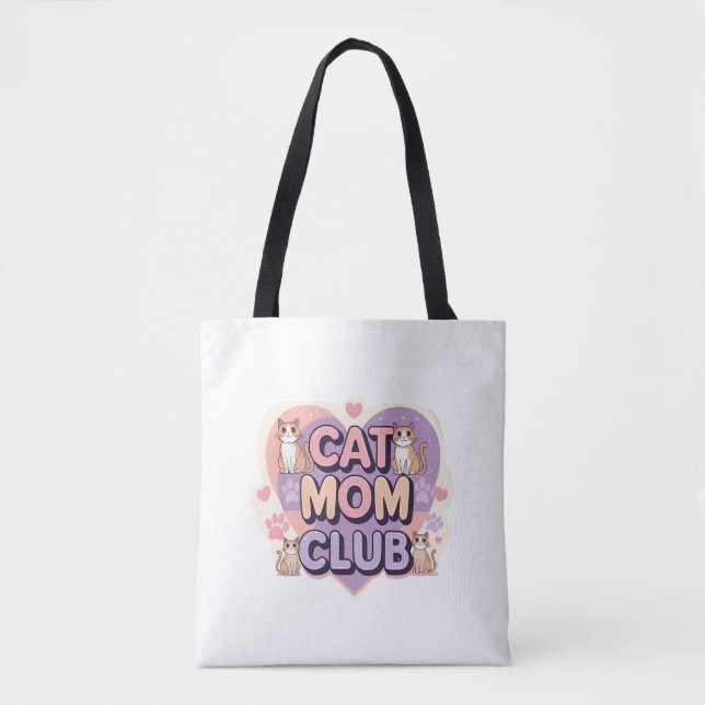 Cat Mom Club - Sac fourre-tout à l'épaule tendance (Devant)