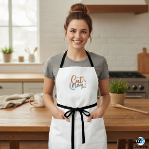 "Cat Mom" Customized Minimalist Elegant Women  Apron