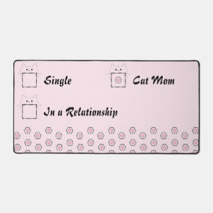 Cat Mom Cute Cat Paw Pink Desk Mat