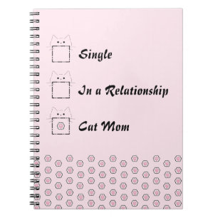 Cat Mom Cute Cat Paw Pink Notebook