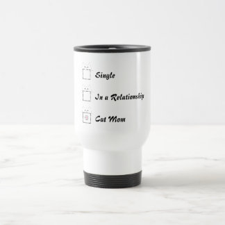 Cat Mom Cute Cat Paw White & Pink Travel Mug