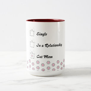 Cat Mom Cute Cat Paw White & Pink Two-Tone Coffee Mug