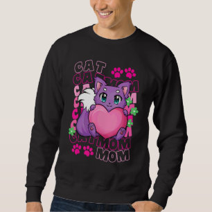 Cat Mom Cute Cat Paws Kitten Purrfectly Adoption Sweatshirt
