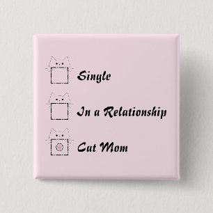 Cat Mom Cute Cat Pink Button