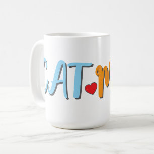 Cat Mom -Cute Feline with Optional Personalization Coffee Mug