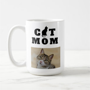 Cat Mom Cute Silhouette Photo Coffee Mug