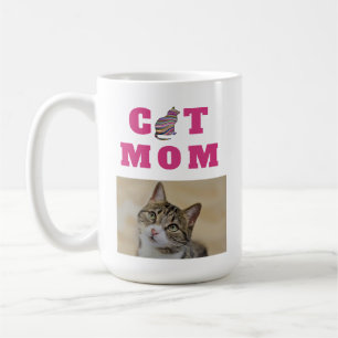 Cat Mom Cute Silhouette Photo Coffee Mug