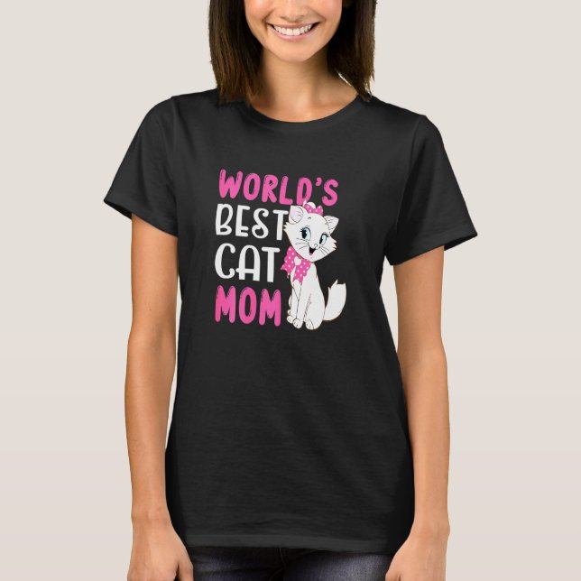 Cat Mom Design T-Shirt (Front)