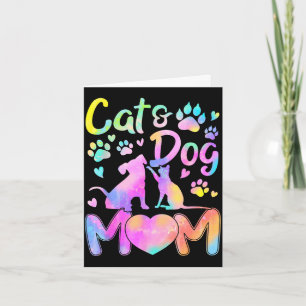 Cat mom dog mom girl women mother's day pet lover card
