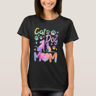 Cat Mom Dog Mom Girl Women Mother's Day Pet Lover  T-Shirt