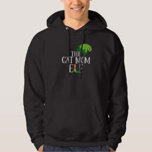 Cat Mom Elf Matching Family Group Christmas Party  Hoodie
