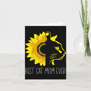 Cat mom ever sunflower - cat mum mother's day  card