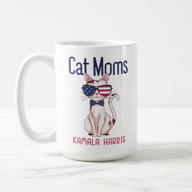 Cat Mom for Kamala Harris | 2024 Coffee Mug (Left)