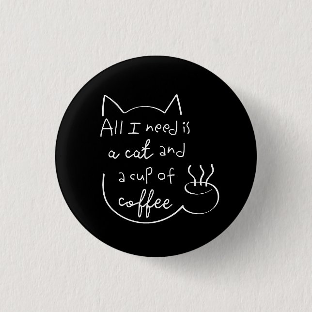 Cat Mom for the Cat Lover Black Version 1 Inch Round Button (Front)