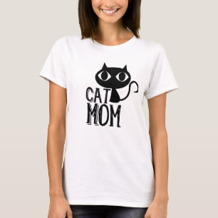 Cat Mom Funny cat silhouette cute T-Shirt