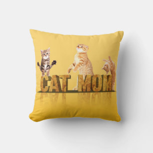 Cat Mom Gift   Cat mom shirt   Cat lover gift Throw Pillow