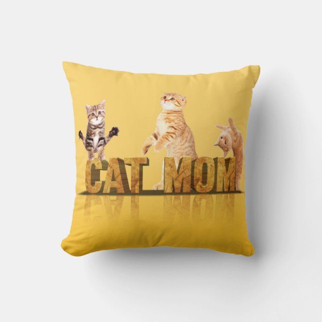 Cat Mom Gift | Cat mom shirt | Cat lover gift Throw Pillow (Front)