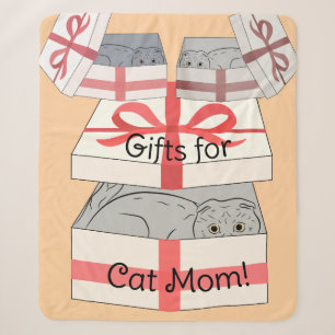 Cat Mom Gifts Sherpa Blanket