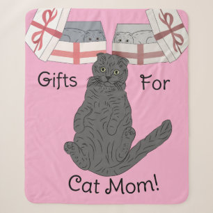 Cat Mom Gifts Sherpa Blanket