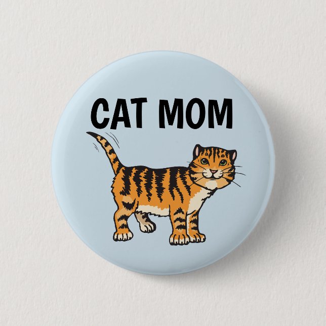 CAT MOM ginger BUTTON (Front)