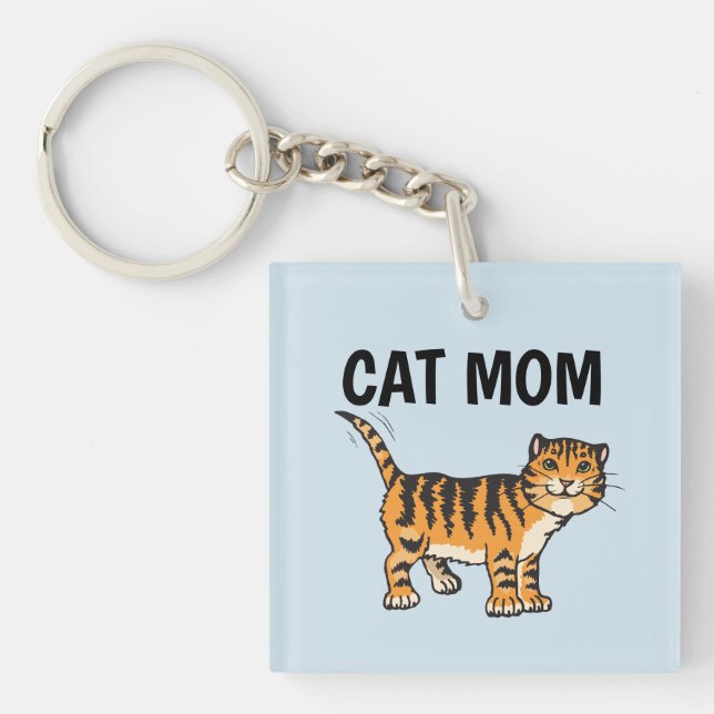 CAT MOM ginger  Keychain (Front)