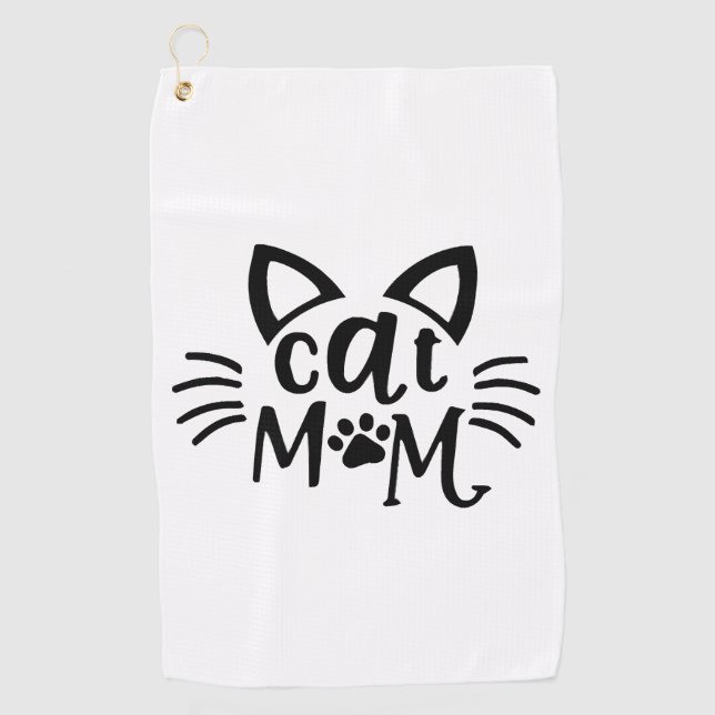 Cat Mom            Golf Towel (Front)