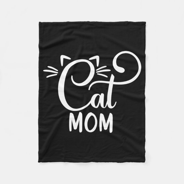 Cat Mom Good Cat Lovers Fleece Blanket (Front)