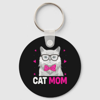 Cat Mom Happy Mothers Day Keychain