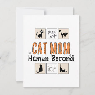 Cat Mom Human Second Funny Cat Mom Identity Card