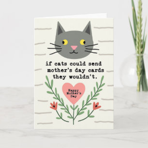 Cat Mom Illustration Mothers Day Card