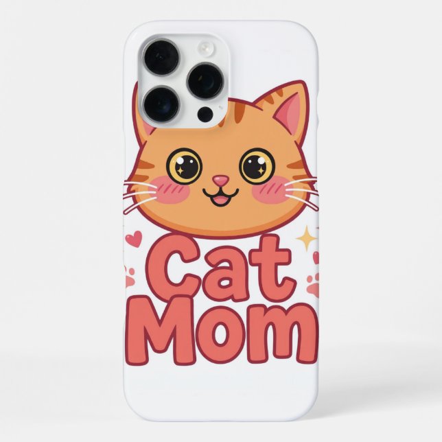 Cat Mom iPhone 16 Pro Max Case (Back)