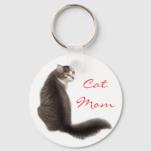 Cat Mom Keychain