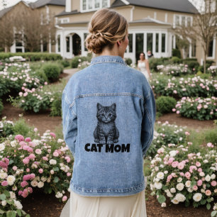 CAT MOM KITTEN DENIM JEAN JACKET