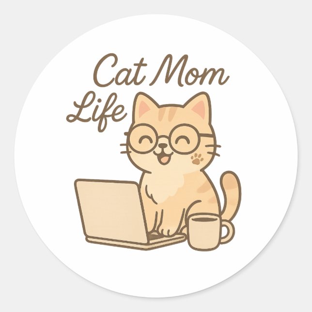 Cat Mom Life Sticker (Front)