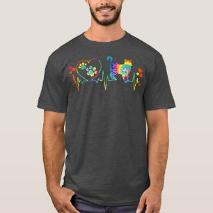 Cat Mom Mama Dad Heartbeat Tie Dye Animal Lovers F T-Shirt