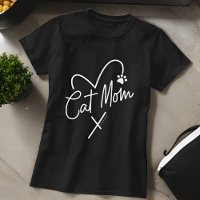 Cat Mom Modern Playful Heart and Fun Typography